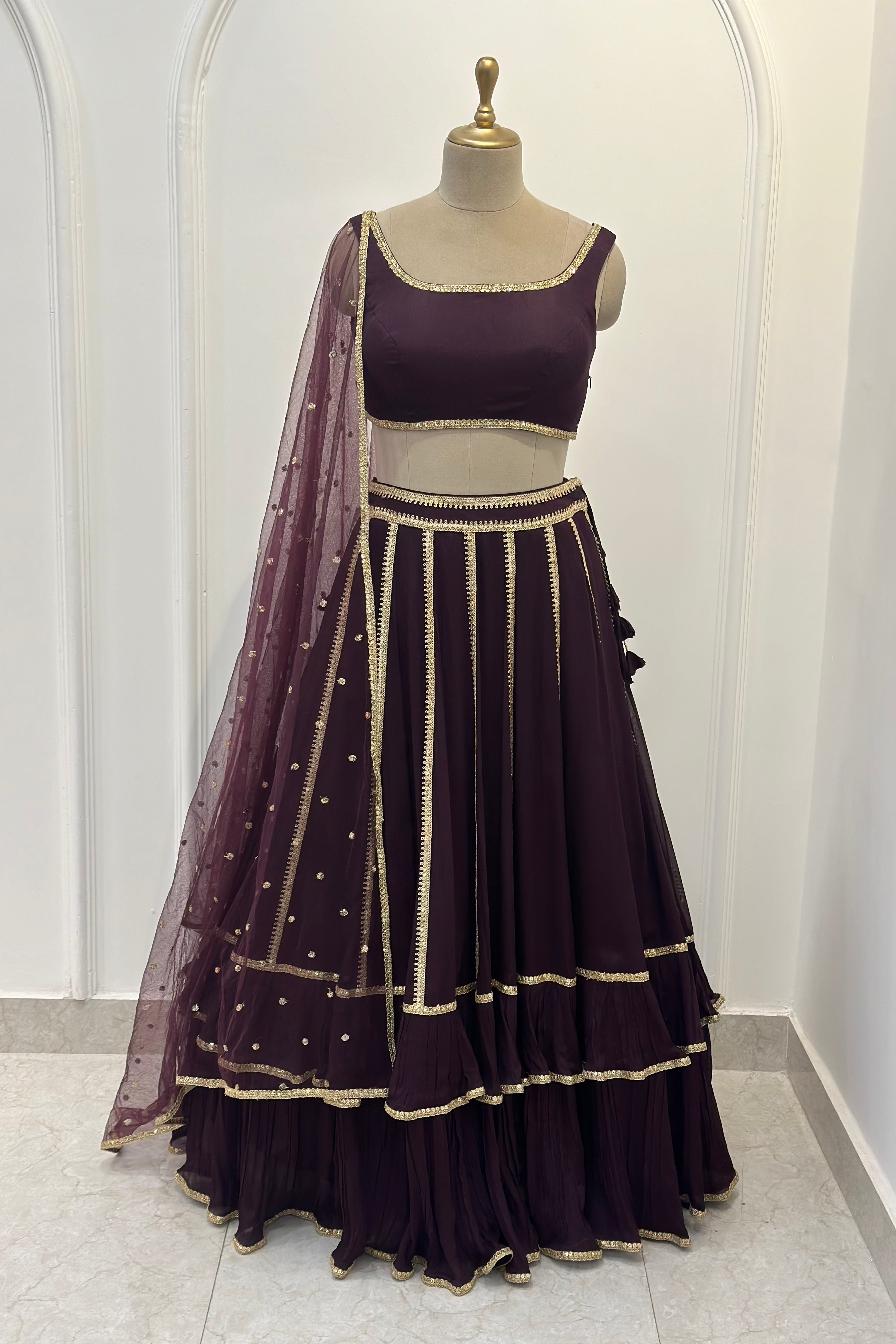 Wine Kali Lehenga